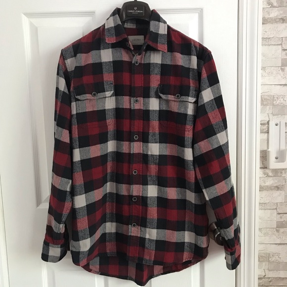 In Like-New JACHS Men’s Thick Heavy Flannel Button Down Shirt Size L - Picture 1 of 5